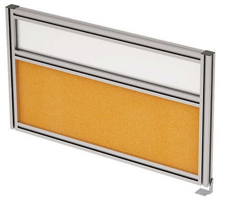 Барьер боковой в алюминевом профиле, вставка стекл...
