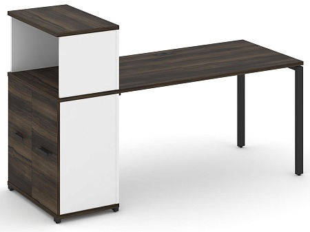 Стол рабочий с опорным распашным шкафом с надставкой низкой CN.SP-227 B/W