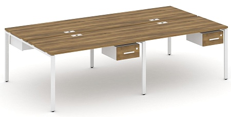 Рабочая станция двухсторонняя с подвесными тумбами на 4 места CN.DRS-131 B/W