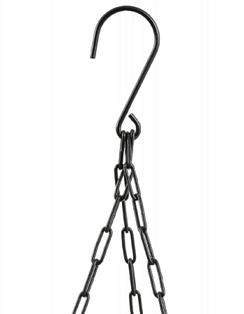 Кашпо TREEZ Effectory Beton Чаша подвесная на цепочках Тёмно-серый бетон в-23 см, д-24 см