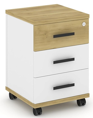 Тумба мобильная 3 ящика. CN.TUM-003 B/W