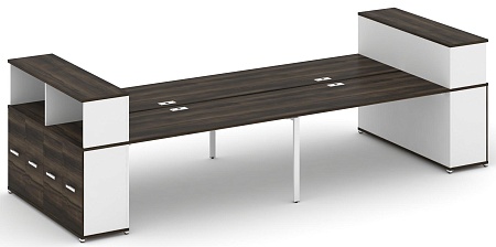 Рабочая станция с опорными распашными шкафоми с надставкой низкой CN.DRS-272 B/W