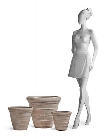 Кашпо TREEZ Ergo Italica Классический конус Капучино д-29, в-29 см