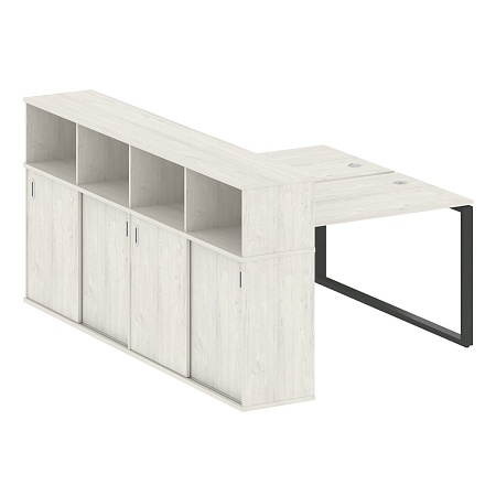 Рабочая станция на О-образном м/к с опорным шкафом-купе БО.РС-СШК-4.2