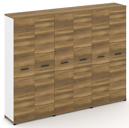 Шкаф три широкие секции, 5 ниш (6 фасадов ЛДСП,  5 ниш) CN.STS-538 B/W