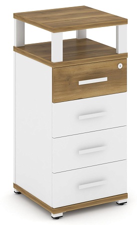 Тумба опорная/приставная  4 ящика. С надставкой. CN.TUO-003 B/W