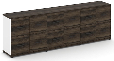 Шкаф три широкие секции, 2 ниши (6 фасадов ЛДСП, 1 ниша + 6 фасадов ЛДСП, 1 ниша) CN.STS-232 B/W