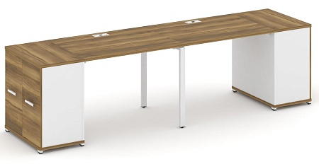 Рабочая станция с опорными распашными шкафами CN.ORS-217 B/W