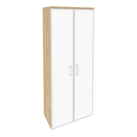 Шкаф высокий широкий (2 высоких фасада стекло лакобель в раме) O.ST-1.10Rwhite