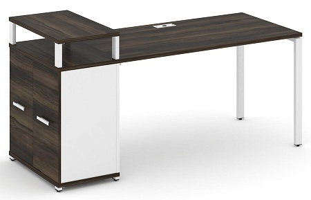 Стол рабочий с опорным распашным шкафом с верхним горизонтом CN.SP-223 B/W