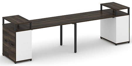 Рабочая станция с опорными распашными шкафами с верхними горизонтами CN.ORS-222 B/W