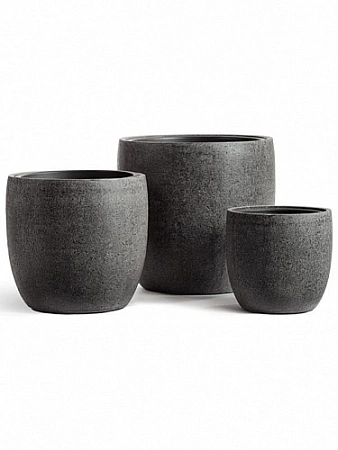 Кашпо TREEZ Effectory Beton Округлый конус Тёмно-серый бетон в-39 см, д-40 см