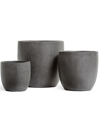 Кашпо TREEZ Effectory Beton Округлый конус Тёмно-серый бетон в-48 см, д-49 см