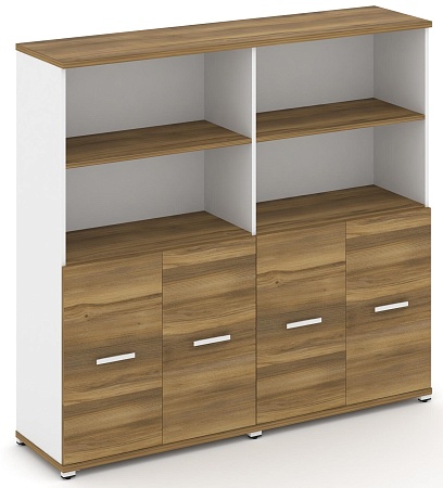 Шкаф две широкие секции, 4 ниши (4 фасада ЛДСП, 2 ниши) CN.STS-421 B/W