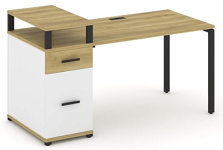 Стол рабочий с одной опорной тумбой CN.SP-414 B/W