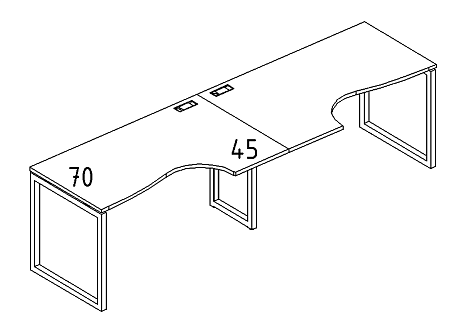 Рабочая станция со столами эргономичными  А4 Б4 045-2 БП