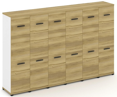 Шкаф шесть узких секций, 4 ниши (6 фасадов ЛДСП, 3 ниши + 6 ЛДСП, 1 ниша) CN.STU-464 B/W