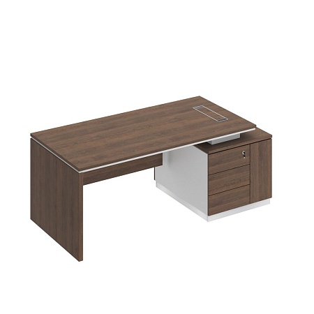 Стол руководителя (опора ДСП) на опорной тумбе правый СИ 111R