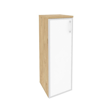 Шкаф средний узкий левый (1 средний фасад стекло лакобель в раме) O.SU-2.4R(L)white