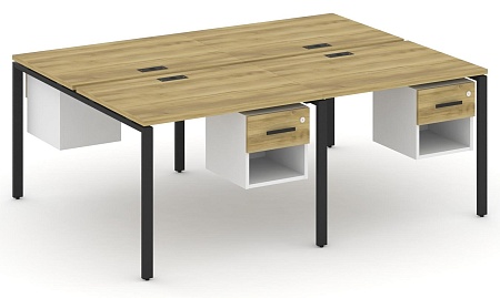 Рабочая станция двухсторонняя с подвесными тумбами на 4 места CN.DRS-137 B/W