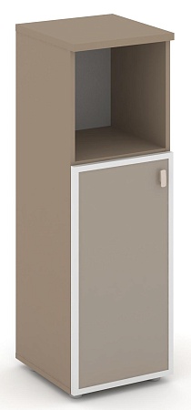 Шкаф средний узкий левый (1 низкий фасад стекло лакобель в раме) ES.SU-2.2R(L) I/U