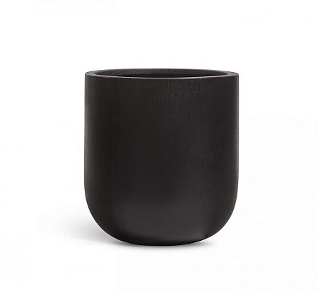 Кашпо TREEZ Ergo Hard Rock Цилиндрическая Чаша Антрацит д-40, в-44 см