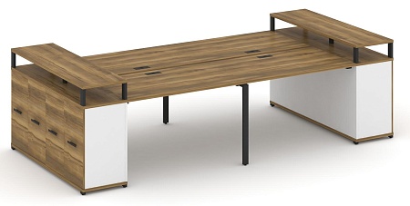 Рабочая станция с опорными распашными шкафоми с верхними горизонтами CN.DRS-266 B/W