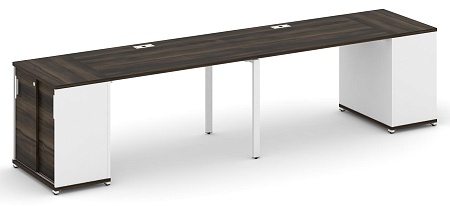 Рабочая станция с опорными шкафом купе CN.ORS-234 B/W