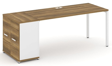 Стол рабочий с опорным распашным шкафом CN.SP-220 B/W