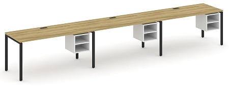 Рабочая станция односторонняя с подвесными тумбами на 3 места CN.ORS-128