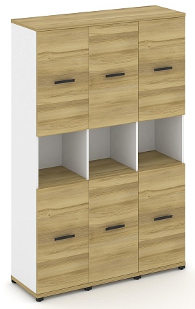 Шкаф три узкие секции, 5 ниш (6 фасадов ЛДСП,  2 ниши) CN.STU-533 B/W