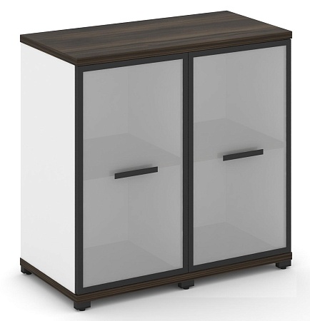 Шкаф две узкие секции, 2 ниши (2 фасада стекло белое матовое в раме, 2 ниши) CN.STU-223 RM B/W