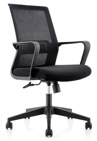 Кресло офисное Интер LB (спинка черная сетка / сидушка черная ткань) CH-180B-OA2000*АК30-61