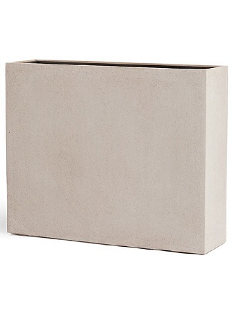 Кашпо TREEZ Effectory Beton Высокий Дивайдер Белый песок в-75, д-92, ш-25 см 1/1