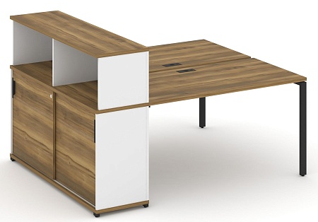 Рабочая станция с опорным шкафом купе с надставкой низкой CN.DRS-239 B/W