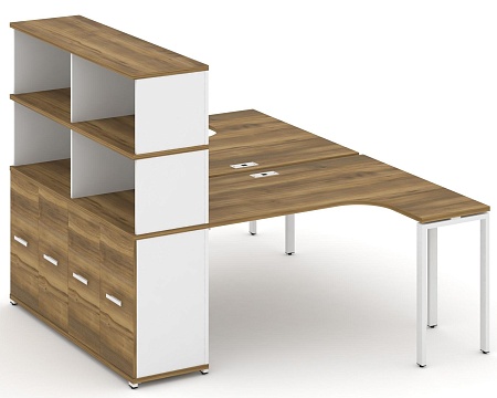 Рабочая станция с опорным стеллажом с надставкой высокой CN.DSA-221 B/W