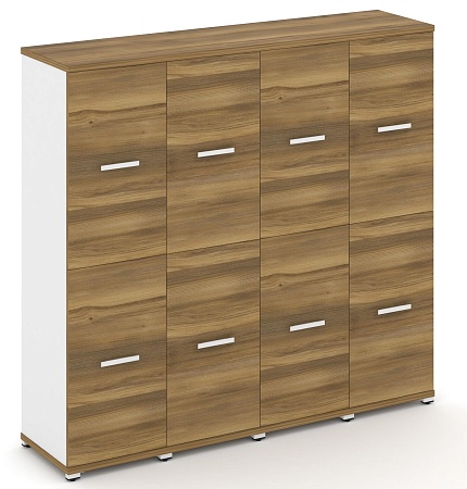 Шкаф четыре узкие секции, 4 ниши (4 фасада ЛДСП, 2 ниши  + 4 фасада ЛДСП, 2 ниши) CN.STU-442 B/W