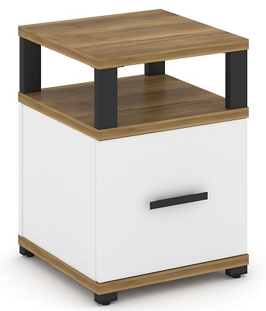 Тумба приставная 1 распашной фасад. С надставкой. CN.TUP-005 B/W