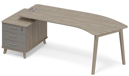Стол эргономичный левый с малой тумбой (тип 5) WOOD ТМ В2 131