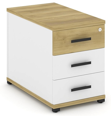 Тумба опорная/приставная 3 ящика. CN.TGO-001 B/W