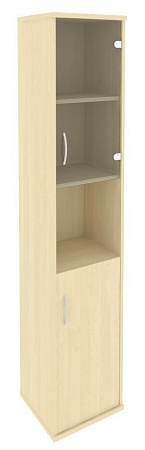 Шкаф высокий узкий правый (1 низкая дверь ЛДСП, 1 низкая дверь стекло) А.СУ-1.4 (R)