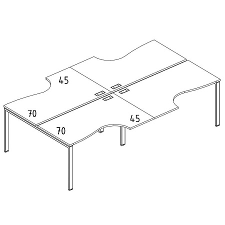 Рабочая станция со столами эргономичными  А4 Б1 183-2 БП