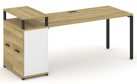 Стол рабочий с опорным распашным шкафом с верхним горизонтом CN.SP-224 B/W