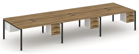 Рабочая станция двухсторонняя с подвесными тумбами на 6 мест CN.DRS-156 B/W