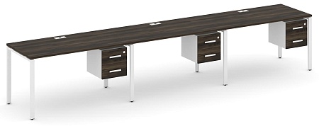 Рабочая станция односторонняя с подвесными тумбами на 3 места CN.ORS-135 B/W