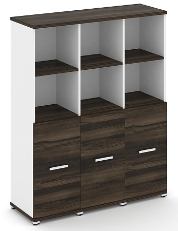 Шкаф три узкие секции, 4 ниши (3 фасада ЛДСП, 2 ниши) CN.STU-431 B/W