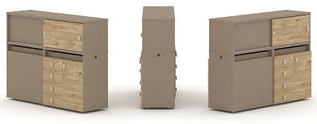 Набор №17. Тумба двойная + низкая надставка ES.NB.2N-17