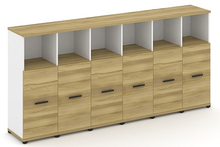 Шкаф шесть узких секций, 3 ниши (6 фасадов ЛДСП, 2 ниши) CN.STU-363 B/W