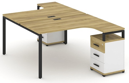 Рабочая станция с двумя опорными тумбами CN.DSA-305 B/W