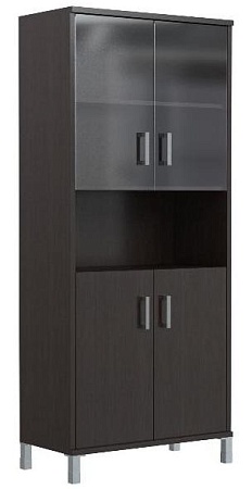 Шкаф высокий с малыми стеклянными и глухими дверьми B 430.10